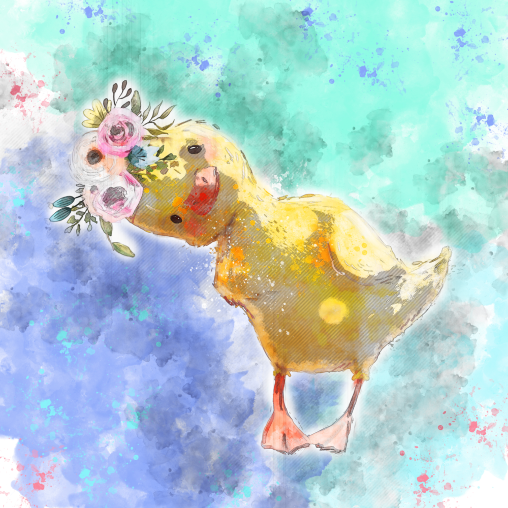 Duckling Glass Wall Art