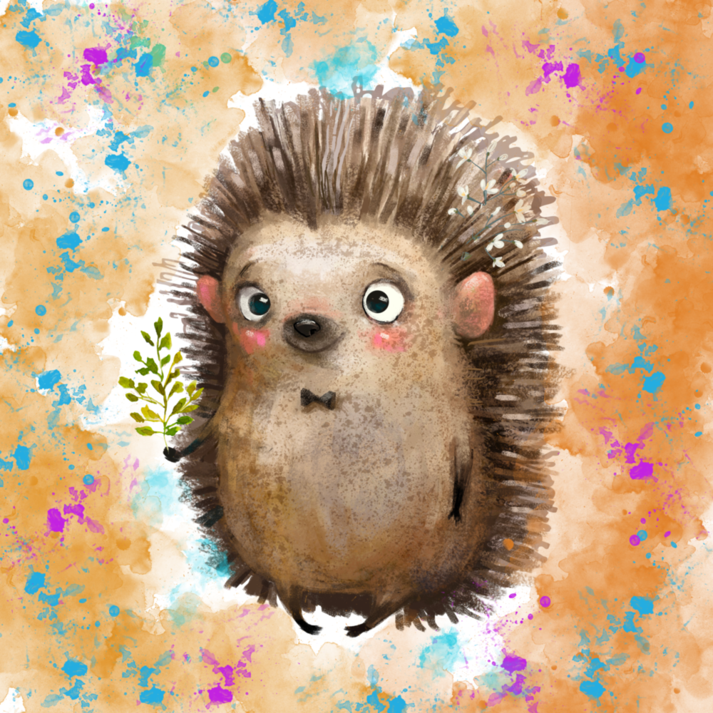 Hedgehog Glass Wall Art