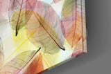 Colorful Leaves Glass Wall Art