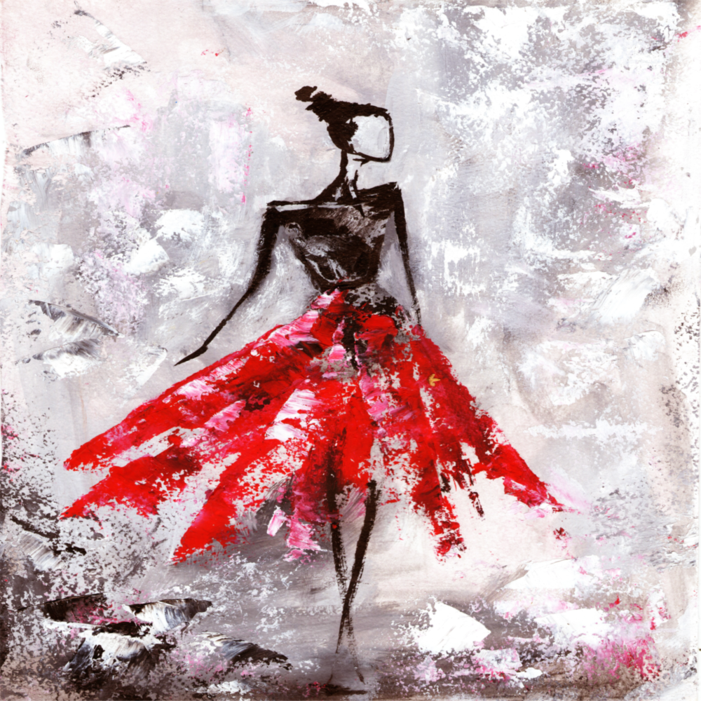 Female (Red) Glass Wall Art
