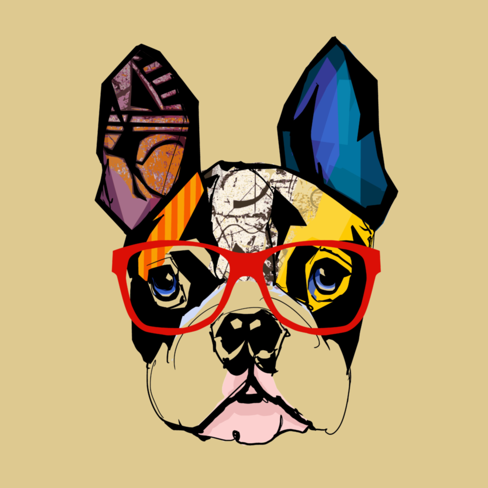 Bulldog Dog Glass Wall Art