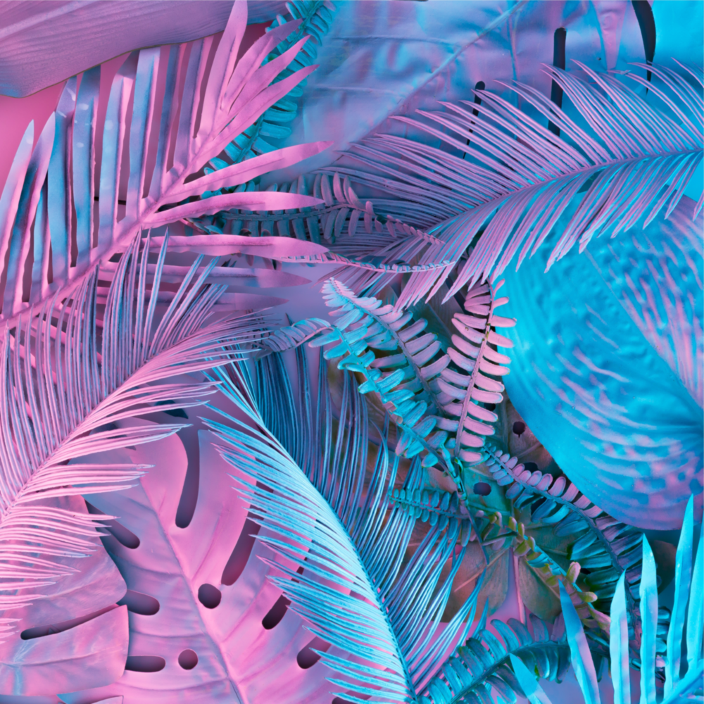 Tropical Leaves Glass Wall Art