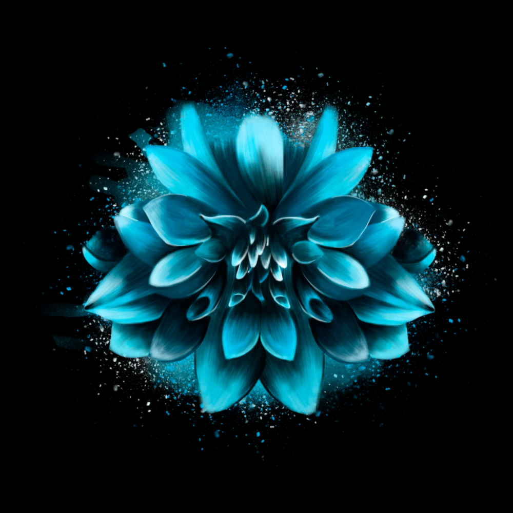 Blue Flower Glass Wall Art