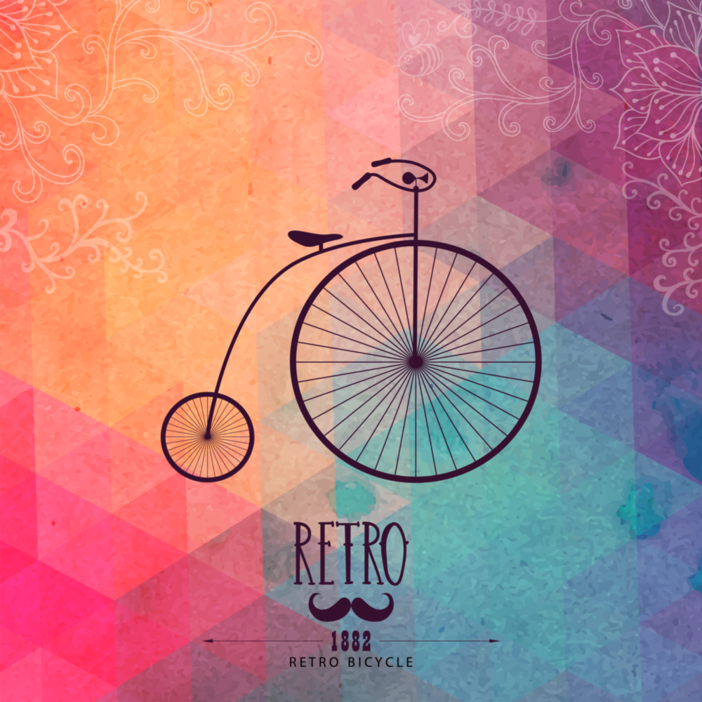 Retro Bicycle Glass Wall Art