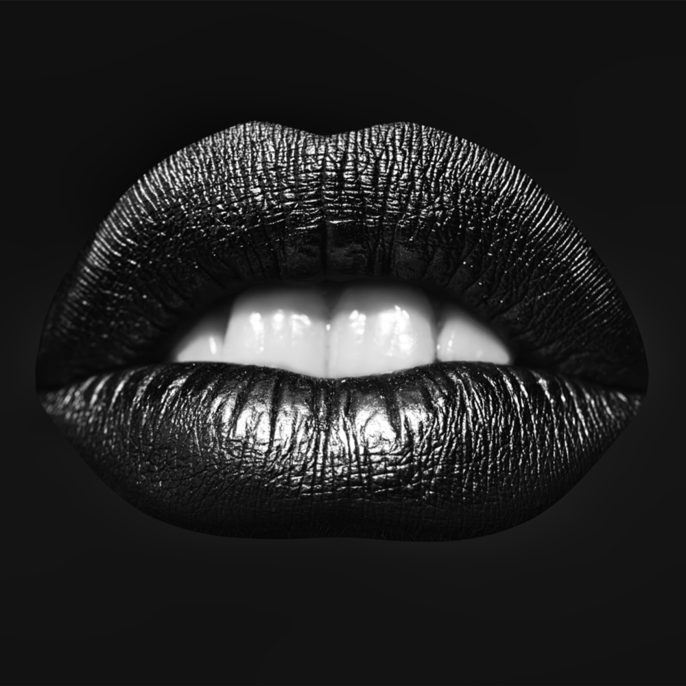 Black Lips Glass Wall Art