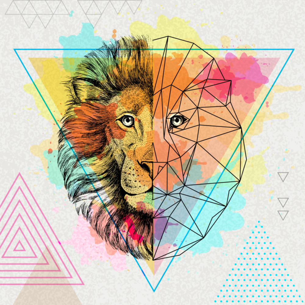 Fact and Fiction Lion Glass Wall Art