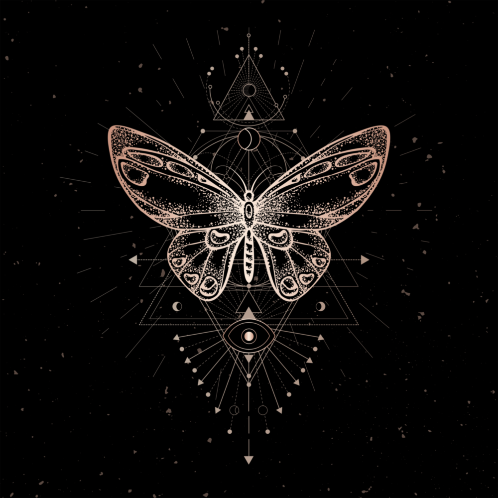 Da Vinci Style Butterfly Glass Wall Art