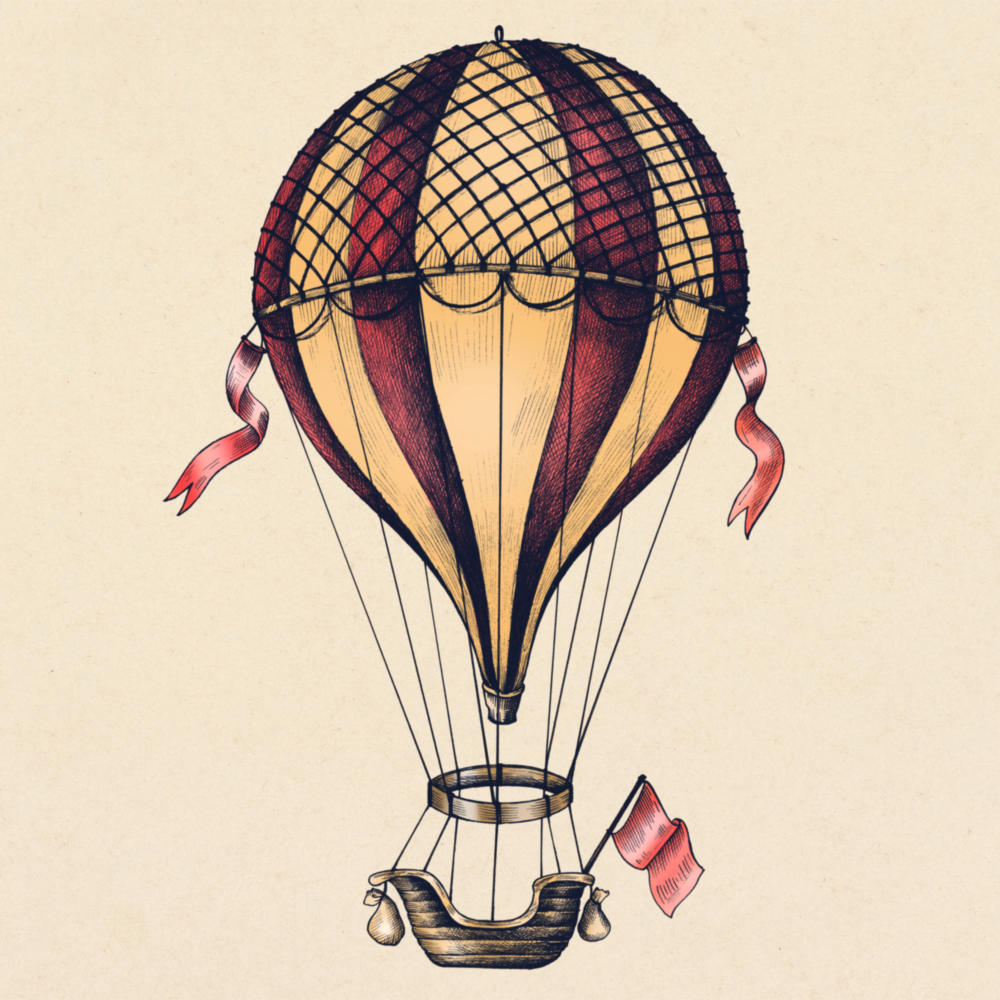 Balloon Journey Towards Freedom Glass Wall Art