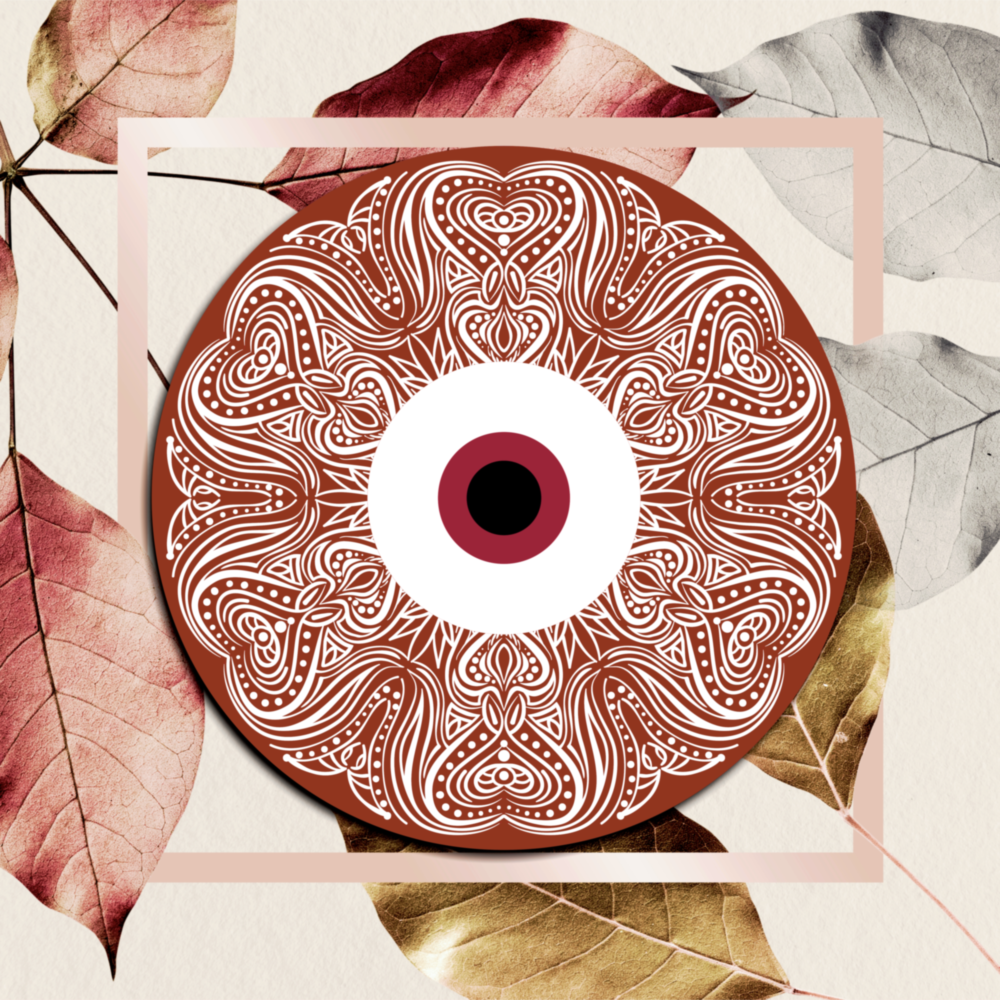 Red Evil Eye Glass Wall Art