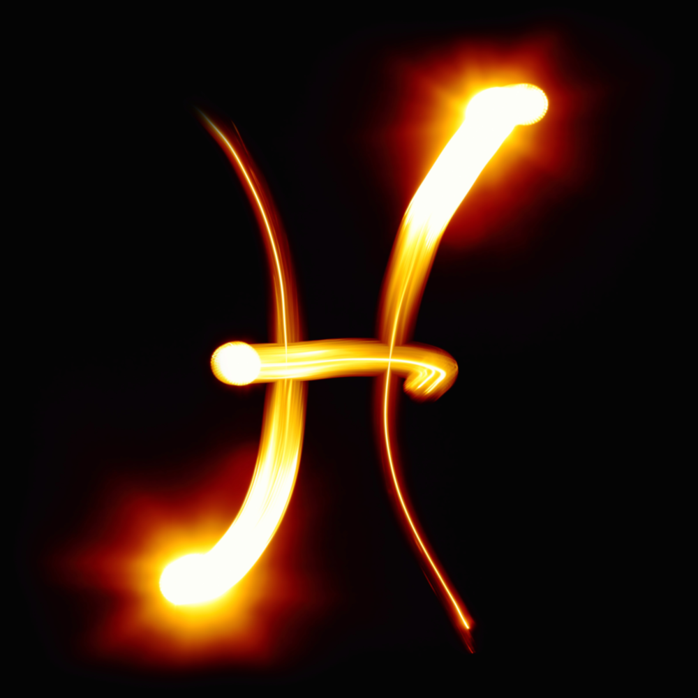 Horoscopes - Pisces Glass Wall Art