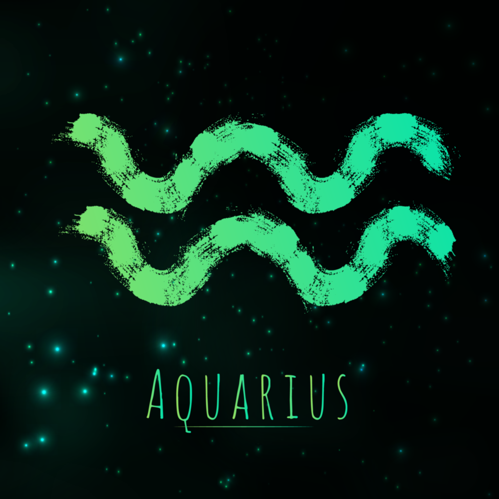 Horoscopes - Aquarius Glass Wall Art