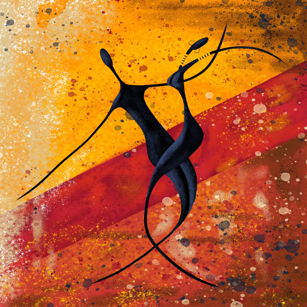 Dance of Shadows Glass Wall Art
