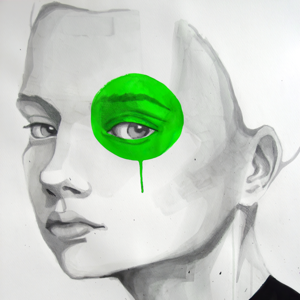 Green Look Glass Wall Art