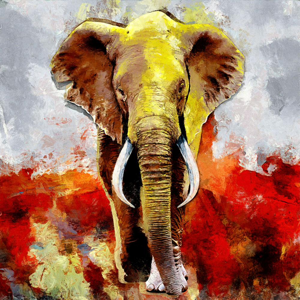 Elephant Glass Wall Art