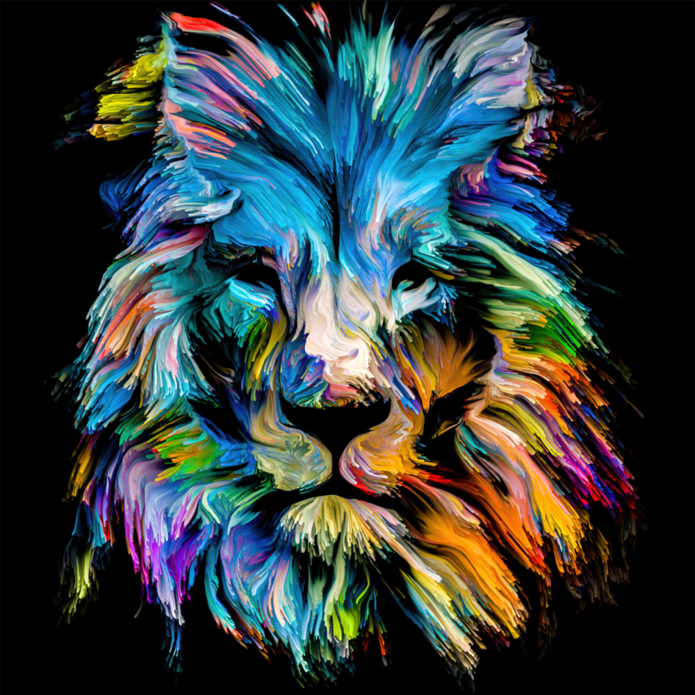 Blue Lion Glass Wall Art