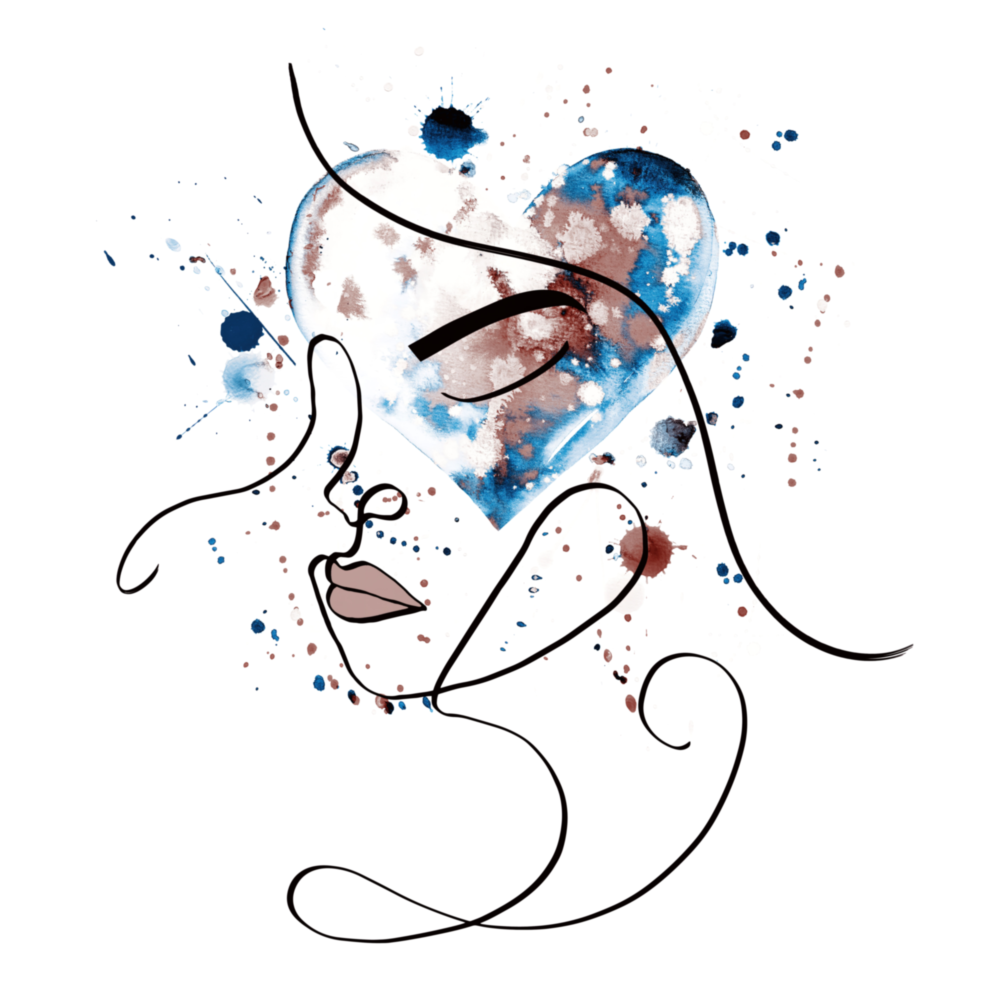Face of Lines Glass Wall Art