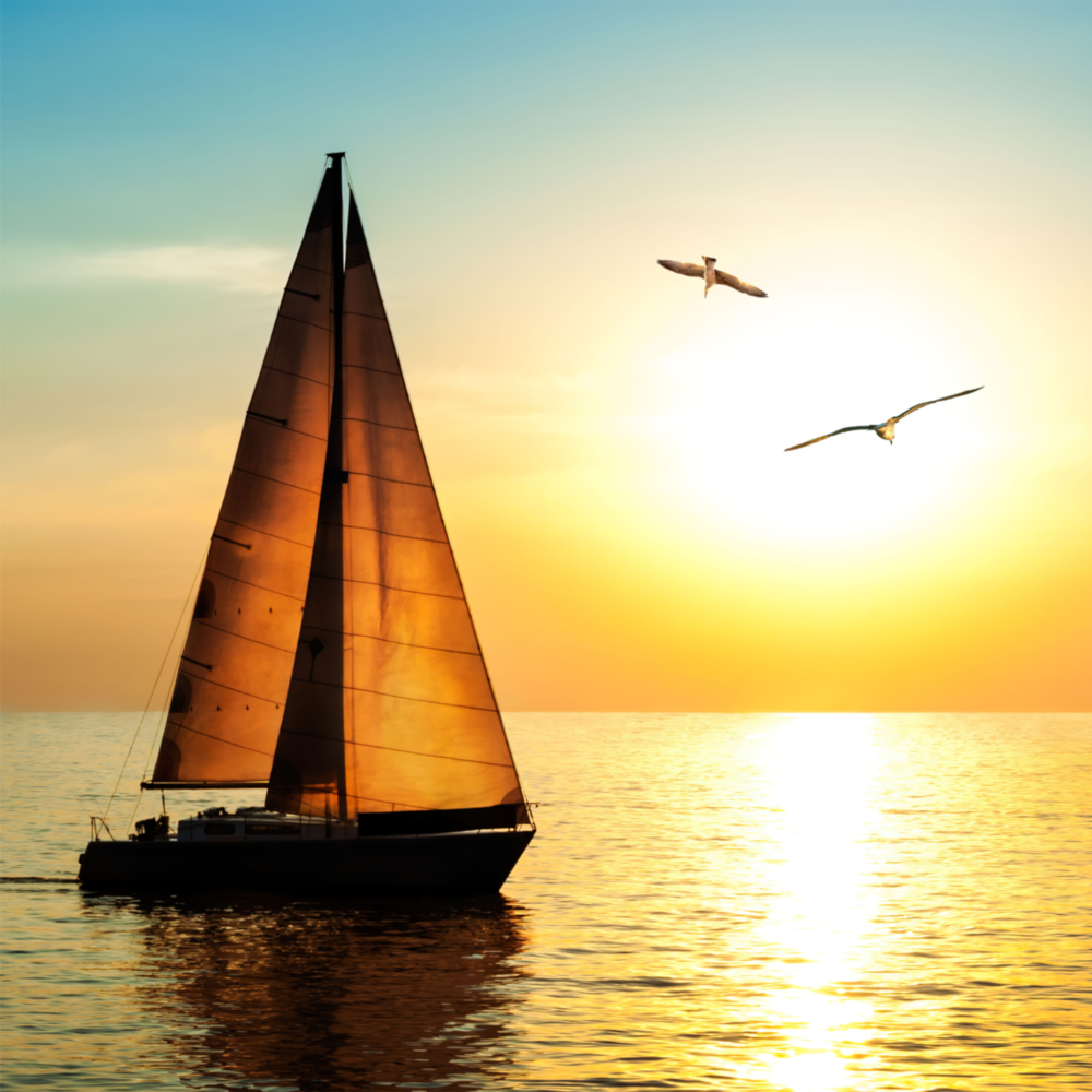 Sailboat Glass Wall Art