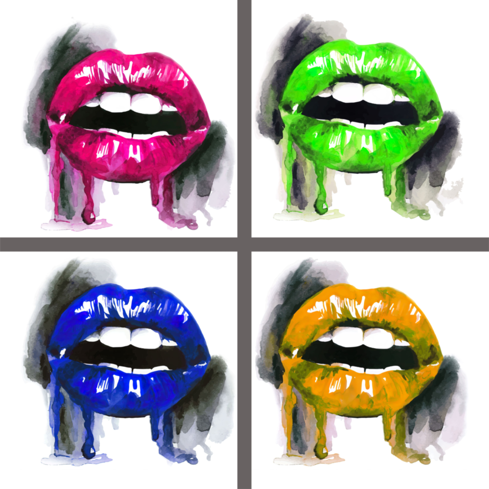 Colored Lips Glass Wall Art
