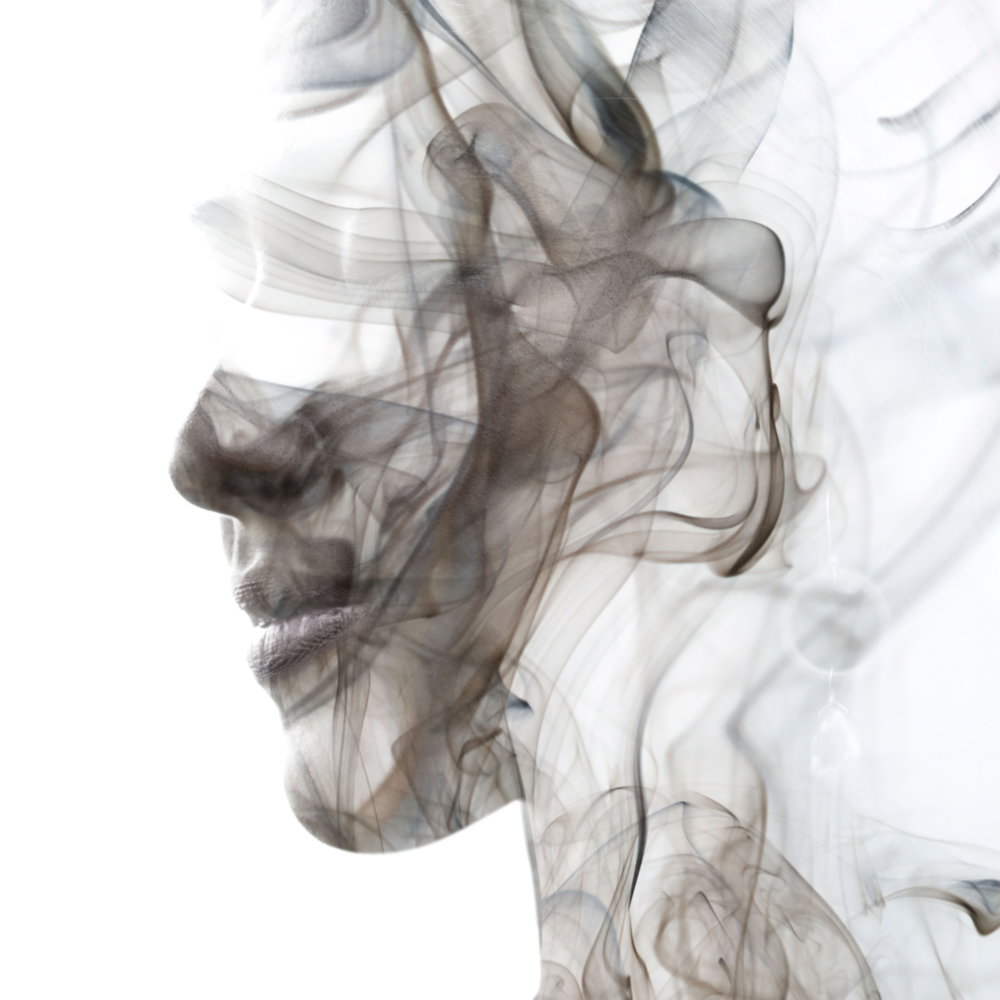 Smoke Face Glass Wall Art