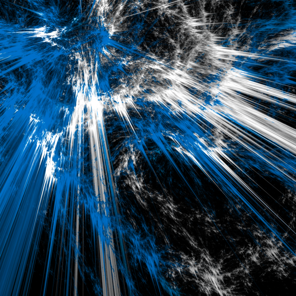 Blue Explosion Glass Wall Art