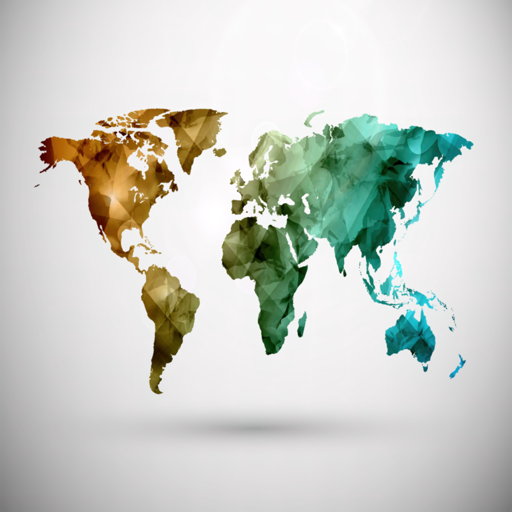 World Map Glass Wall Art