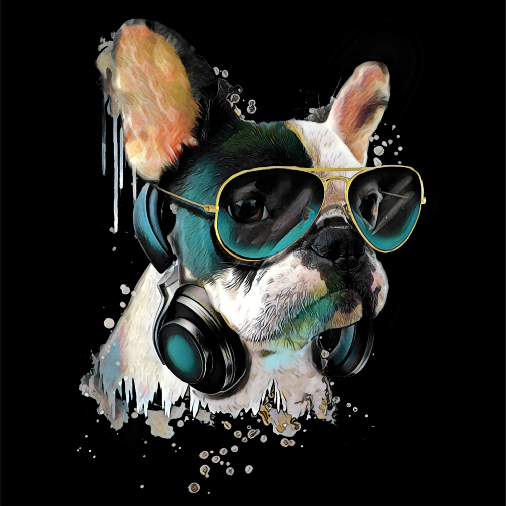 Punk Dog Glass Wall Art