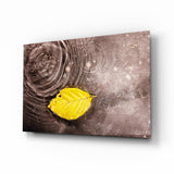 Yellow Leaf Glass Wall Art.