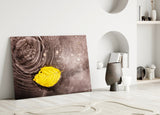 Yellow Leaf Glass Wall Art.