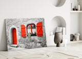 Red Door Glass Wall Art.