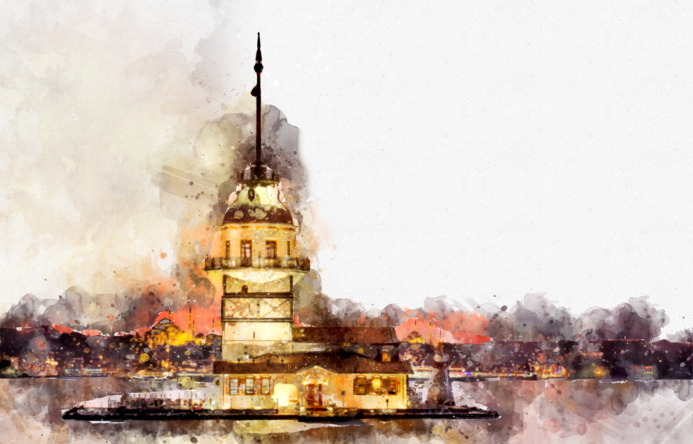 Maiden's Tower Glass Wall Art