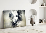 Woman Portrait Glass Wall Art.