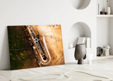 Music (Saxophone) Glass Wall Art.