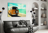 Vosvos Minibus Glass Wall Art.