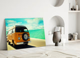 Vosvos Minibus Glass Wall Art.