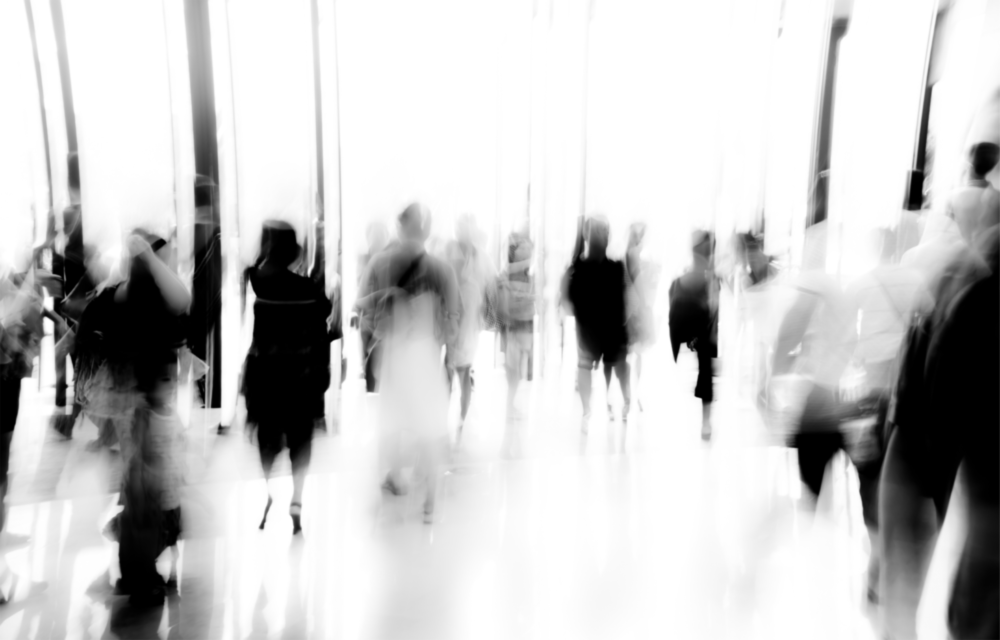 Glass Wall Art in Crowds