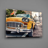Classic Taxi Glass Wall Art.