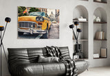 Classic Taxi Glass Wall Art.