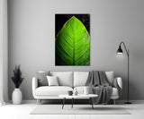 Green Leaf Glass Wall Art.
