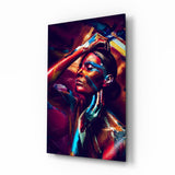 Female Portrait 3 Glass Wall Arts.