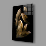 Tan Feather Glass Wall Art.