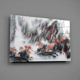 Japanese Drawing Glass Wall Art.