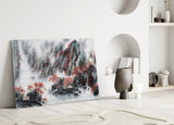 Japanese Drawing Glass Wall Art.
