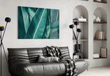 Green Tropical Leaf 2 Glass Wall Art.