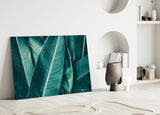 Green Tropical Leaf 2 Glass Wall Art.