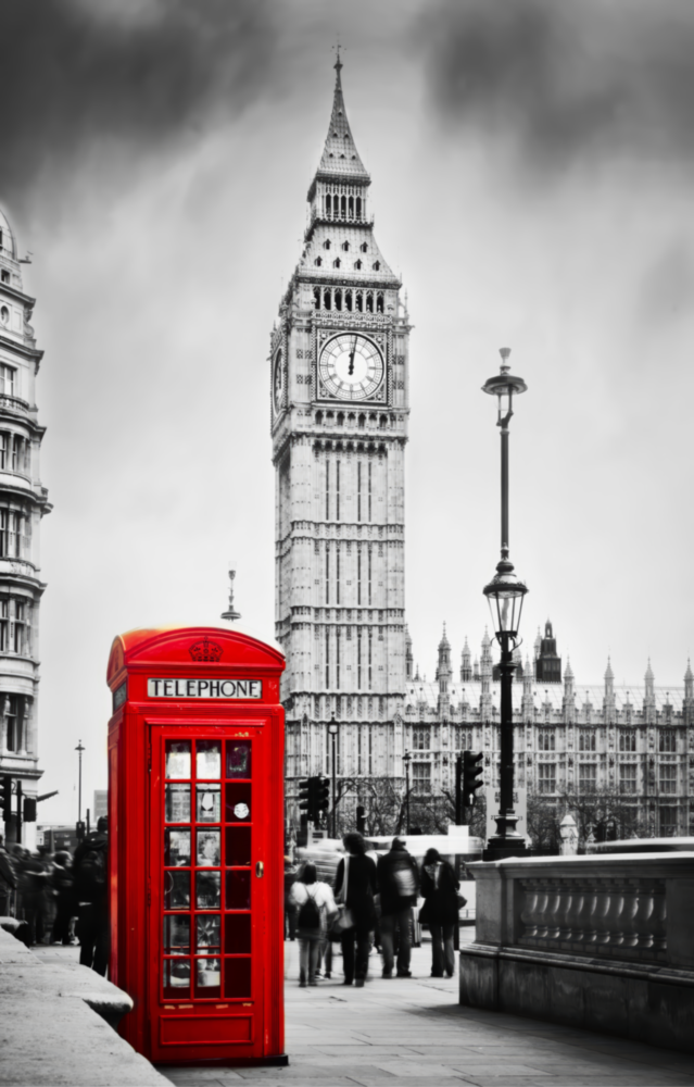 Phone Box Glass Wall Art