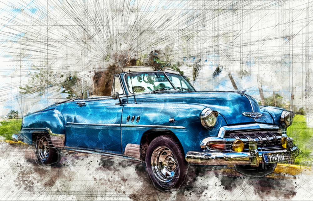 Classic Chevrolet Glass Wall Art