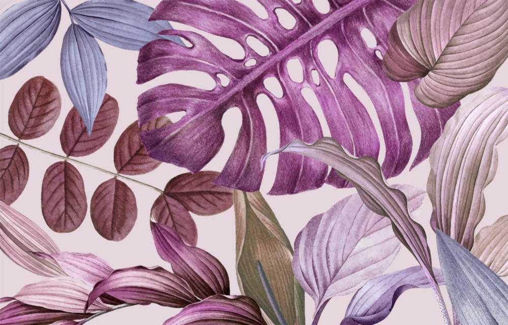 Tropical Leaves Glass Wall Art