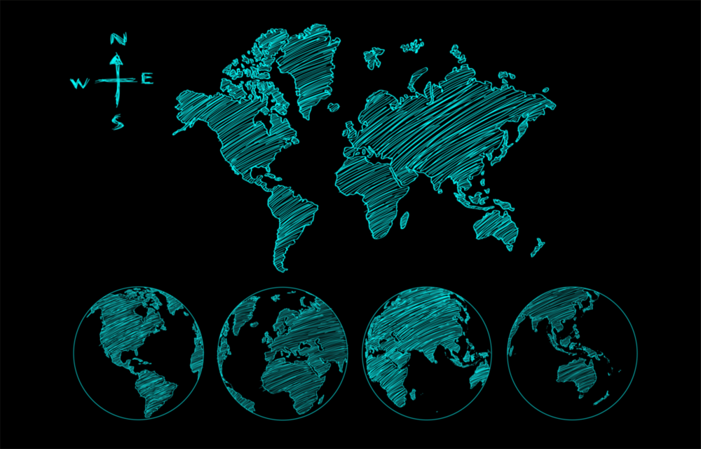 Continents Glass Wall Art