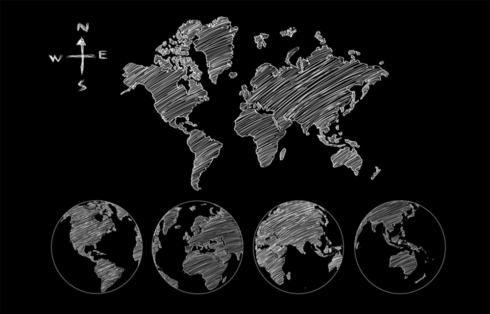 Continents Glass Wall Art