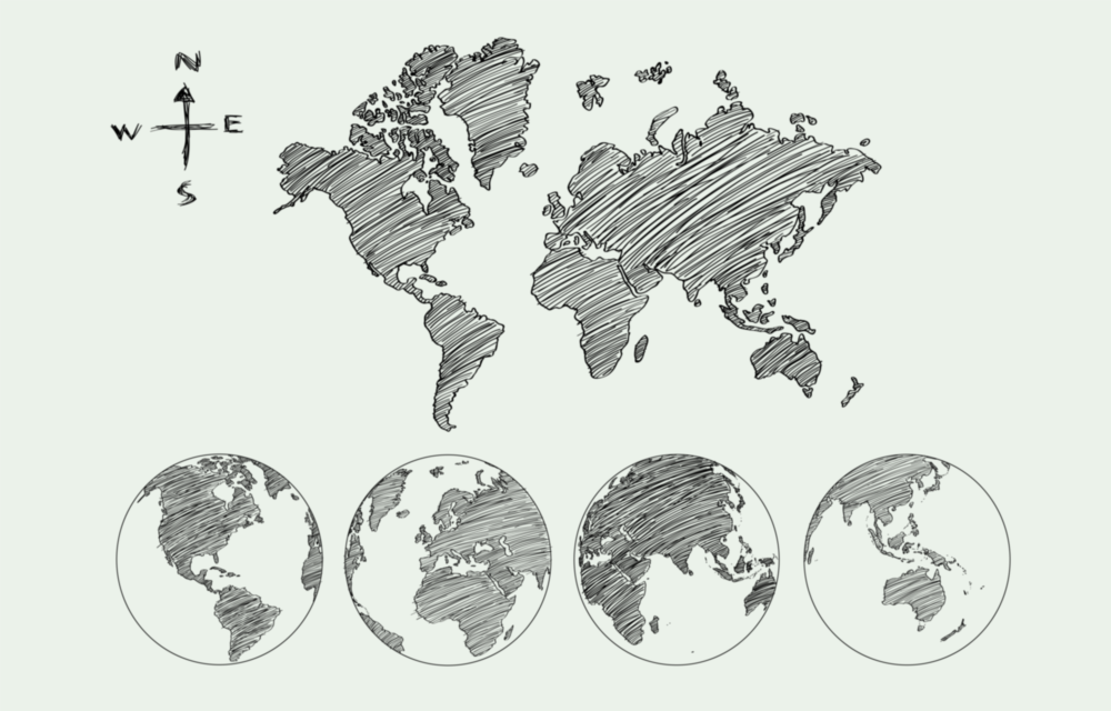 Continents Glass Wall Art